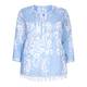 OPEN END sky blue fringe cotton TOP