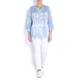 OPEN END sky blue fringe cotton TOP