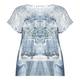OPEN END shield front, stripe back print TOP