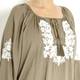 OPEN END embroidered khaki smock TUNIC