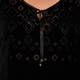 OPEN END BLACK VELVET DEVORE TIE NECK TUNIC 