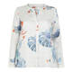 OPEN END LINEN SHIRT IN BLUE AND CORAL PRINT