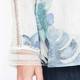 OPEN END LINEN SHIRT IN BLUE AND CORAL PRINT