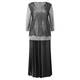 MARINA RINALDI METALLIC PLEATED MAXI SKIRT