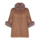 PIAZZA DELLA SCALA REVERSIBLE CAMEL COAT FOX FUR TRIM 