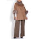 PIAZZA DELLA SCALA REVERSIBLE CAMEL COAT FOX FUR TRIM 