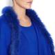 PASSIONI ROYAL BLUE FUR TRIMMED KNITTED TWIN SET