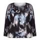 PASSIONI BLUE ABSTRACT PRINT embellished SWEATER