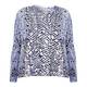 PASSIONI BLUE AND SILVER PYTHON PRINT ZIP TWIN SET
