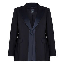 PERSONA BY MARINA RINALDI TUXEDO JACKET NAVY - Plus Size Collection
