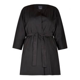 PERSONA BY MARINA RINALDI TAFETA DUSTER BLACK - Plus Size Collection