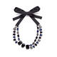 PERSONA BY MARINA RINALDI JEWEL AND GROSGRAIN RIBBON NECKLACE SAPPHIRE BLUE AND BLACK 