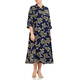 PERSONA BY MARINA RINALDI LEAF PRINT CADY DRESS NAVY