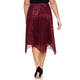 PERSONA BY MARINA RINALDI SEQUIN SKIRT BORDEAUX