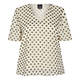 PERSONA BY MARINA RINALDI CREAM AND BLACK CHIFFON POLKA DOT TOP