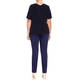 PERSONA BY MARINA RINALDI SILK ACETATE TOP NAVY