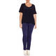 PERSONA BY MARINA RINALDI SILK ACETATE TOP NAVY