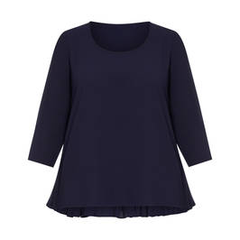 PERSONA BY MARINA RINALDI PLEATED TUNIC NAVY - Plus Size Collection