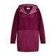 NOW BY PERSONA TWO-FABRIC HOODED COAT BERRY
