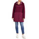 NOW BY PERSONA TWO-FABRIC HOODED COAT BERRY