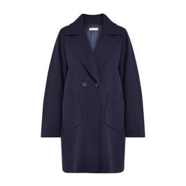 NOW BY PERSONA TWO-FABRIC COAT NAVY - Plus Size Collection