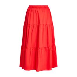 NOW by Persona Tiered Cotton Skirt Red - Plus Size Collection