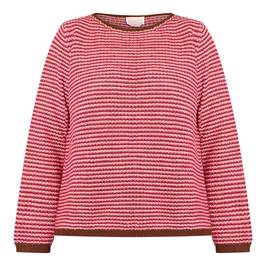 NOW BY PERSONA STRIPE SWEATER RED - Plus Size Collection