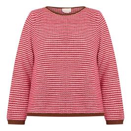 NOW BY PERSONA STRIPE SWEATER RED - Plus Size Collection