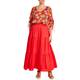 NOW by Persona Tiered Cotton Skirt Red
