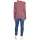NOW BY PERSONA STRIPE LUREX TOP RED 
