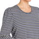NOW BY PERSONA STRIPE LUREX TOP NAVY 