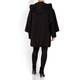 PERSONA BY MARINA RINALDI REVERSIBLE FAUX SHEARLING CAPE BLACK