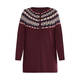 PERSONA BY MARINA RINALDI FAIRISLE KNIT CARDIGAN WINE