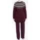 PERSONA BY MARINA RINALDI FAIRISLE KNIT CARDIGAN WINE