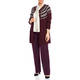 PERSONA BY MARINA RINALDI FAIRISLE KNIT CARDIGAN WINE