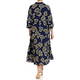 PERSONA BY MARINA RINALDI LEAF PRINT CADY DRESS NAVY