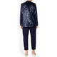 PERSONA BY MARINA RINALDI SEQUIN TUXEDO JACKET NAVY