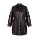 PERSONA BY MARINA RINALDI FAUX-LEATHER LONG JACKET