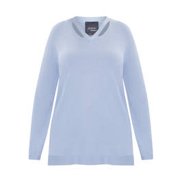 PERSONA CREPE KNITTED TUNIC PALE BLUE - Plus Size Collection