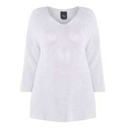 PERSONA BY MARINA RINALDI WHITE LUREX KNITTED TUNIC - Plus Size Collection