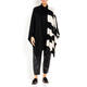 PERSONA BY MARINA RINALDI PONCHO BLACK AND WHITE