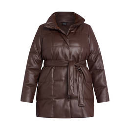 PERSONA BY MARINA RINALDI FAUX-LEATHER PUFFER BROWN - Plus Size Collection