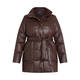 PERSONA BY MARINA RINALDI FAUX-LEATHER PUFFER BROWN