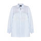 PERSONA BY MARINA RINALDI PALE BLUE AND WHITE CANDY STRIPE SHIRT