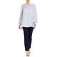 PERSONA BY MARINA RINALDI PALE BLUE AND WHITE CANDY STRIPE SHIRT
