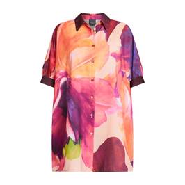 Persona by Marina Rinaldi Long Floral Shirt Fuchsia - Plus Size Collection