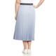 PERSONA BY MARINA RINALDI PALE BLUE PLEATED SKIRT