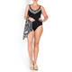 PERSONA BY MARINA RINALDI BLACK SWIMSUIT WITH SILVER V 