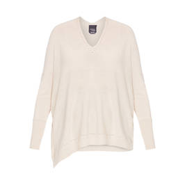 PERSONA BY MARINA RINALDI WOOL BLEND ASYMMETRICAL SWEATER CREAM - Plus Size Collection