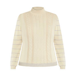 PERSONA BY MARINA RINALDI POLO NECK SWEATER CREAM  - Plus Size Collection